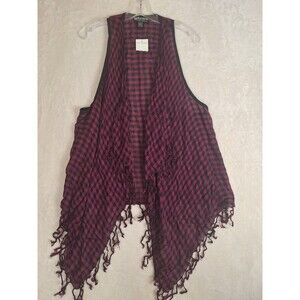 Self Esteem Juniors XL Open Top Black Cardigan NWT Sheer Sleeveless Fringe Boho